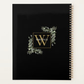 Monogramme doré Élégante Verdure Noir 2023 (Dos)