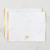 Monogramme doré marbre marbre moderne Modèle (Devant / Derrière)