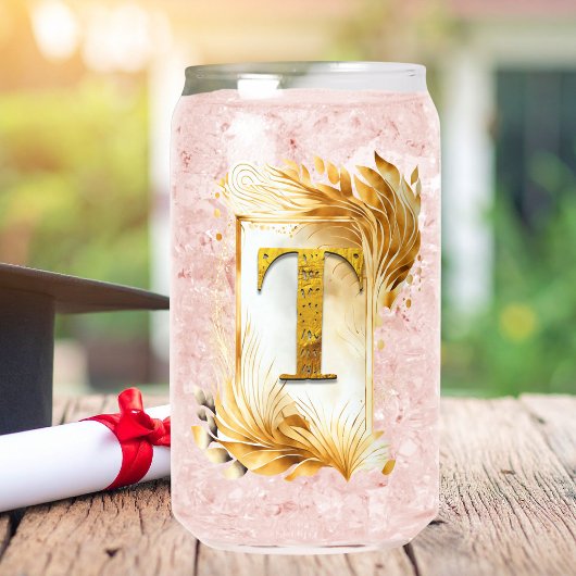 Monogramme Doré T Avec Cadre Décoratif