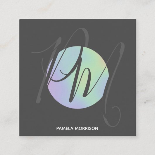 Monogramme du cercle holographique moderne - Carte (Devant)