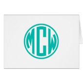 Monogramme du cercle Preppy turquoise do-it-yourse (Devant Horizontal)