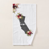 Monogramme du Mariage Floral Rustique de Californi (Serviette à main)