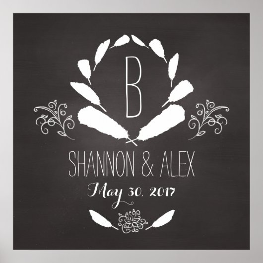 Monogramme du tableau de bord des plumes Date Mari (Devant)