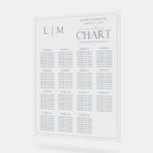 Monogramme Dusty Blue Moderne Mariage Tableau de s (Angle)