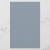 Monogramme Dusty Blue Script élégant Menu Mariage (Dos)