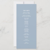 Monogramme Dusty Blue Wedding Programme (Dos)