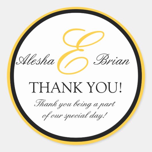 Monogramme E WeddingMerci Stickers (Devant)