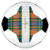 Monogramme écriture initiale Nom Plaid Tartan (Tourné)