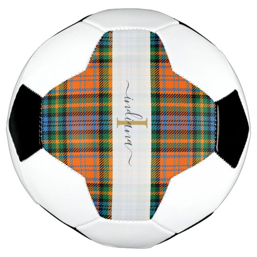 Monogramme écriture initiale Nom Plaid Tartan (Tourné)