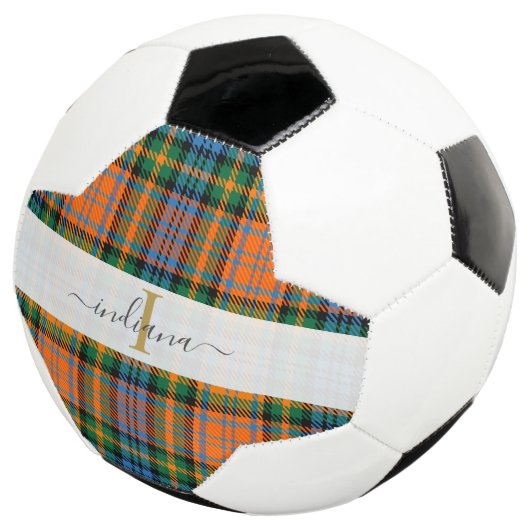 Monogramme écriture initiale Nom Plaid Tartan (3/4)