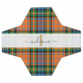 Monogramme écriture initiale Nom Plaid Tartan (Plat)