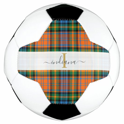 Monogramme écriture initiale Nom Plaid Tartan (Devant)
