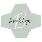 Monogramme écriture noir et blanc Vert sauge (Plat)