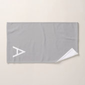 Monogramme éditable moderne sur gris argenté (Serviette à main)