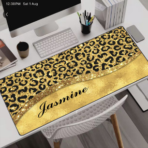 Monogramme élégant à motif animal avec faux éclat