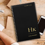 Monogramme Elegant Black Gold Classic Professional<br><div class="desc">Monogramme Elegant Black Gold Classic Professional Planner</div>