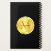 Monogramme Elegant Black Gold Modèle moderne (Dos)