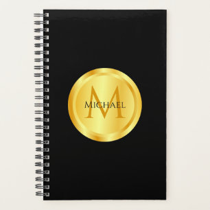 Monogramme Elegant Black Gold Modèle moderne