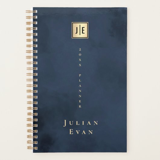 Monogramme élegant bleu marine non daté 2025 (Devant)