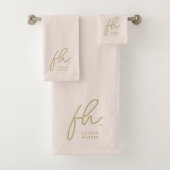Monogramme Elegant Blush Pink Gold Script élégant (En situation)
