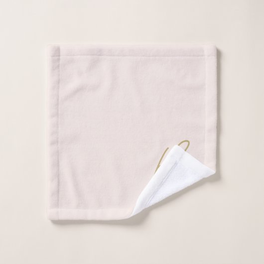 Monogramme Elegant Blush Pink Gold Script élégant (Gant de toilette)