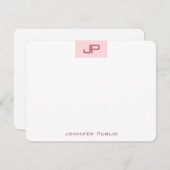 Monogramme Elegant Blush Pink Simple Modèle (Devant / Derrière)