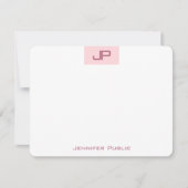 Monogramme Elegant Blush Pink Simple Modèle (Devant)