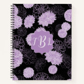 Monogramme Elegant Carnet noir spirale (Devant)