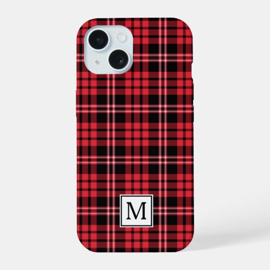Monogramme élégant carreaux rouges (Verso)