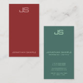 Monogramme élégant Carte de visite vertical modern (Devant / Derrière)