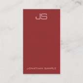 Monogramme élégant Carte de visite vertical modern (Devant)