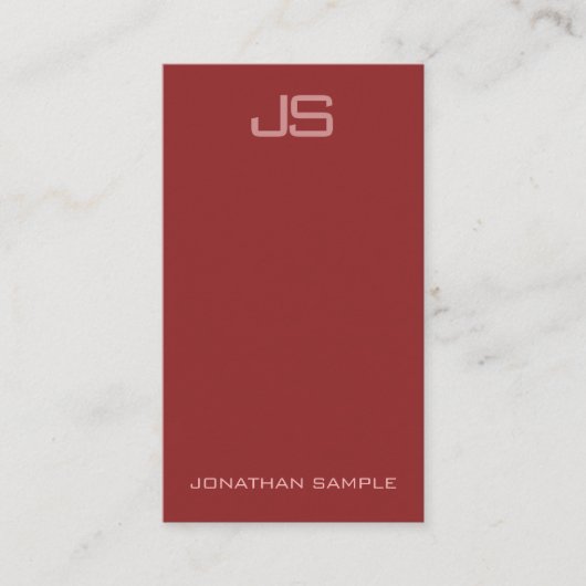 Monogramme élégant Carte de visite vertical modern (Devant)