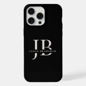 Monogramme élégant classique et nom noir (Verso)