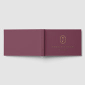 Monogramme élégant date de mariage mauve feuille m (Complet)