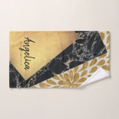 Monogramme élégant de marbre de noir de peinture (Serviette à main)