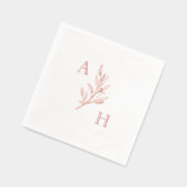 Monogramme Élégant de Mariage avec Feuillage (Gauche)