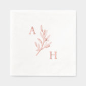 Monogramme Élégant de Mariage avec Feuillage (Recto)