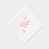 Monogramme Élégant de Mariage avec Feuillage (Droite)