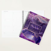 Monogramme élégant en agate violet foncé et rose p (Devant avec enveloppe)