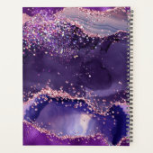 Monogramme élégant en agate violet foncé et rose p (Dos)