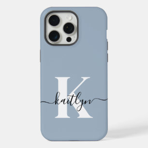 Monogramme élégant en bleu poussiéreux