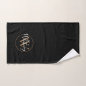 Monogramme élégant en écriture noir et or (Serviette à main)