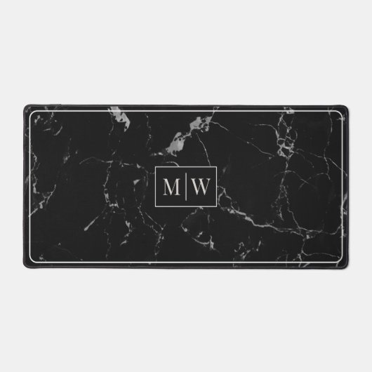 monogramme élégant en marbre noir (Recto)