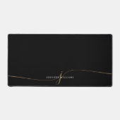 Monogramme élégant en noir et or avec écriture cur (Recto)