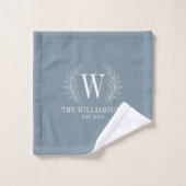 Monogramme élégant et bleu foncé moderne (Gant de toilette)
