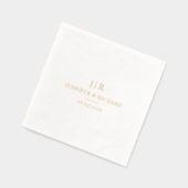 Monogramme Élégant et Chic pour Mariage Nom Date M (Gauche)