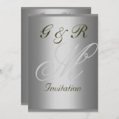 Monogramme Élégant et simple Faire-part de mariage (Devant / Derrière)