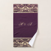 Monogramme élégant et stylé de tourbillons dorés b (Serviette à main)