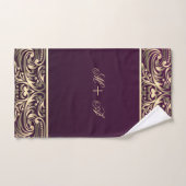 Monogramme élégant et stylé de tourbillons dorés b (Serviette à main)