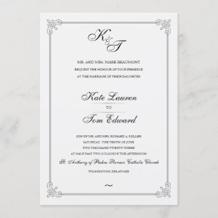 Monogramme élégant   FAIRE-PART DE MARIAGE